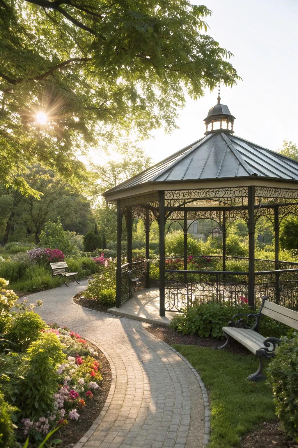 Versatile privacy with a convertible gazebo.