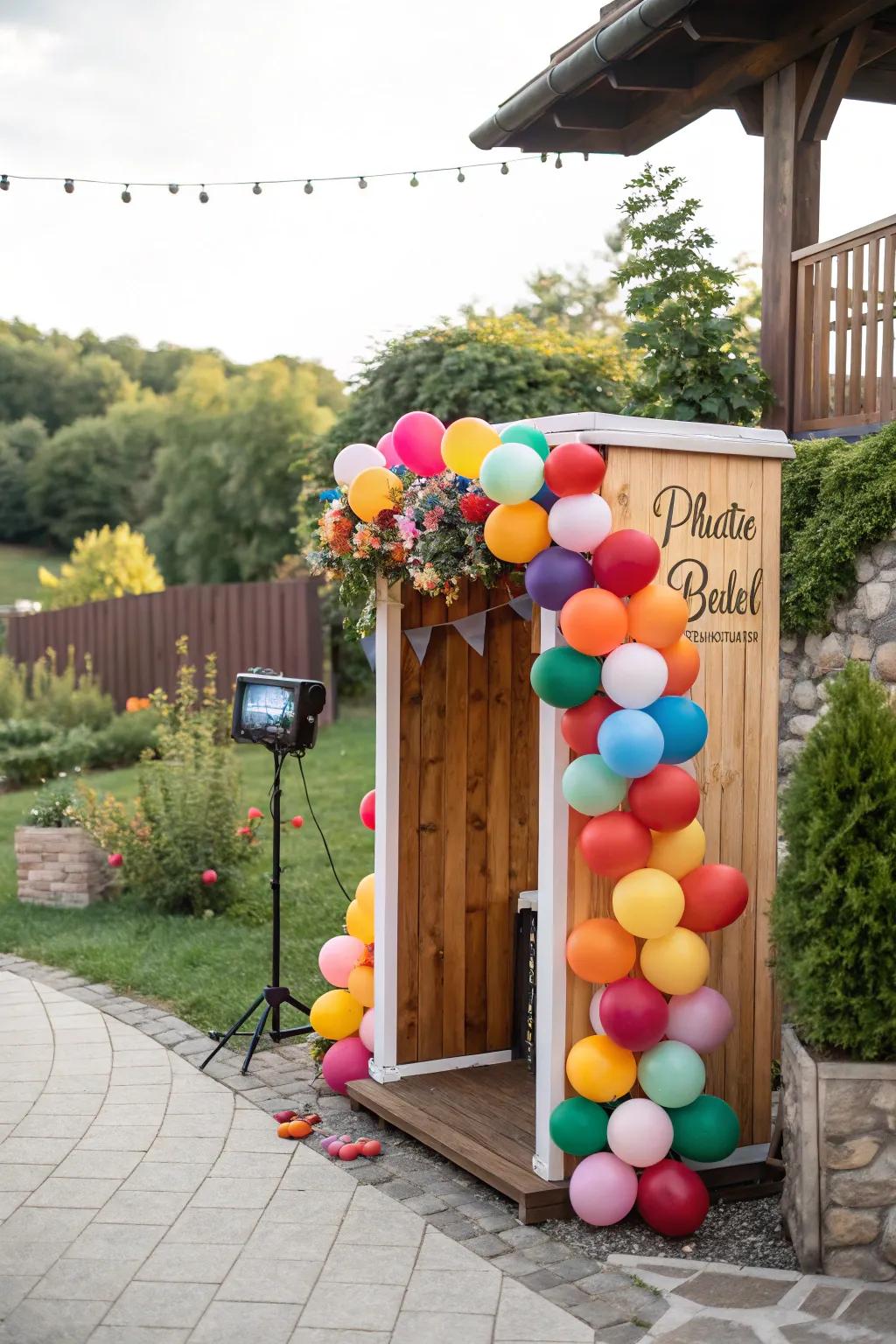 Balloons add a playful and festive vibe to your photo booth.