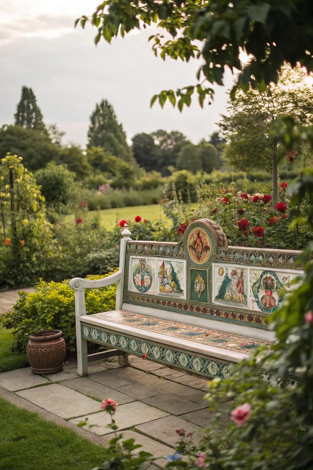A culturally inspired bench that tells a personal story.
