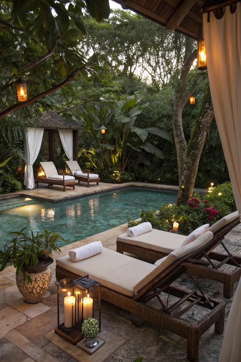 A spa day by the pool offers relaxation and rejuvenation for guests.