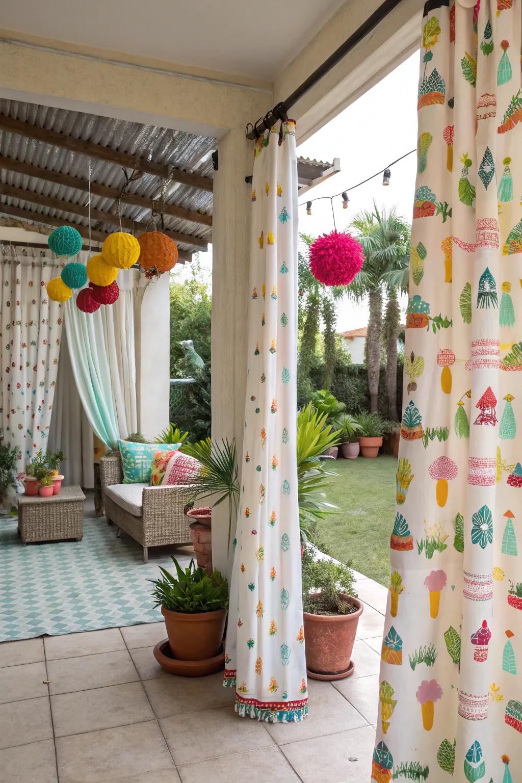Playful patterns add a fun and lively touch to your patio.