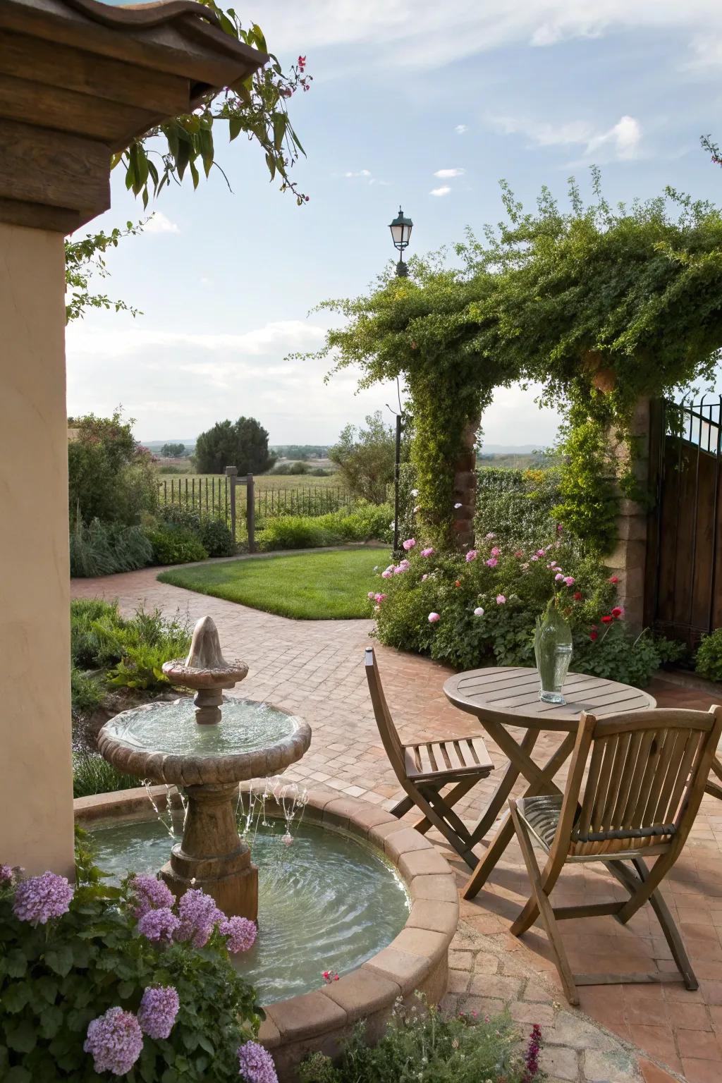 Water features bring tranquility and a meditative quality to your patio.