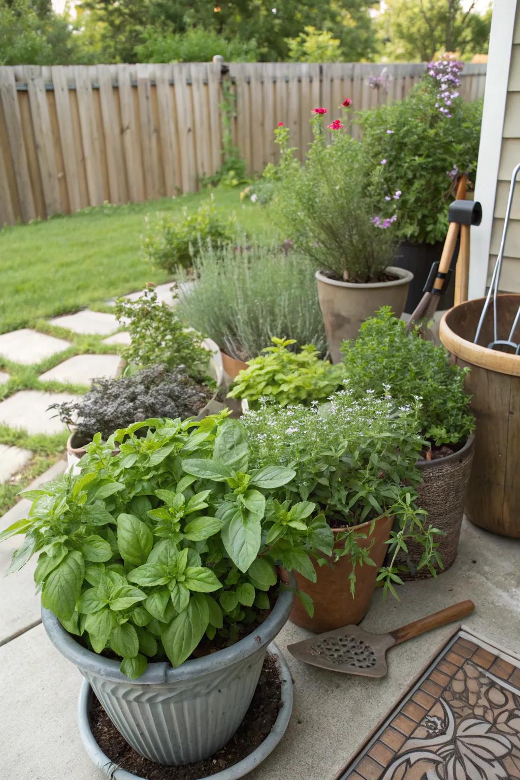 Cultivate a practical and aromatic herb garden on your patio.