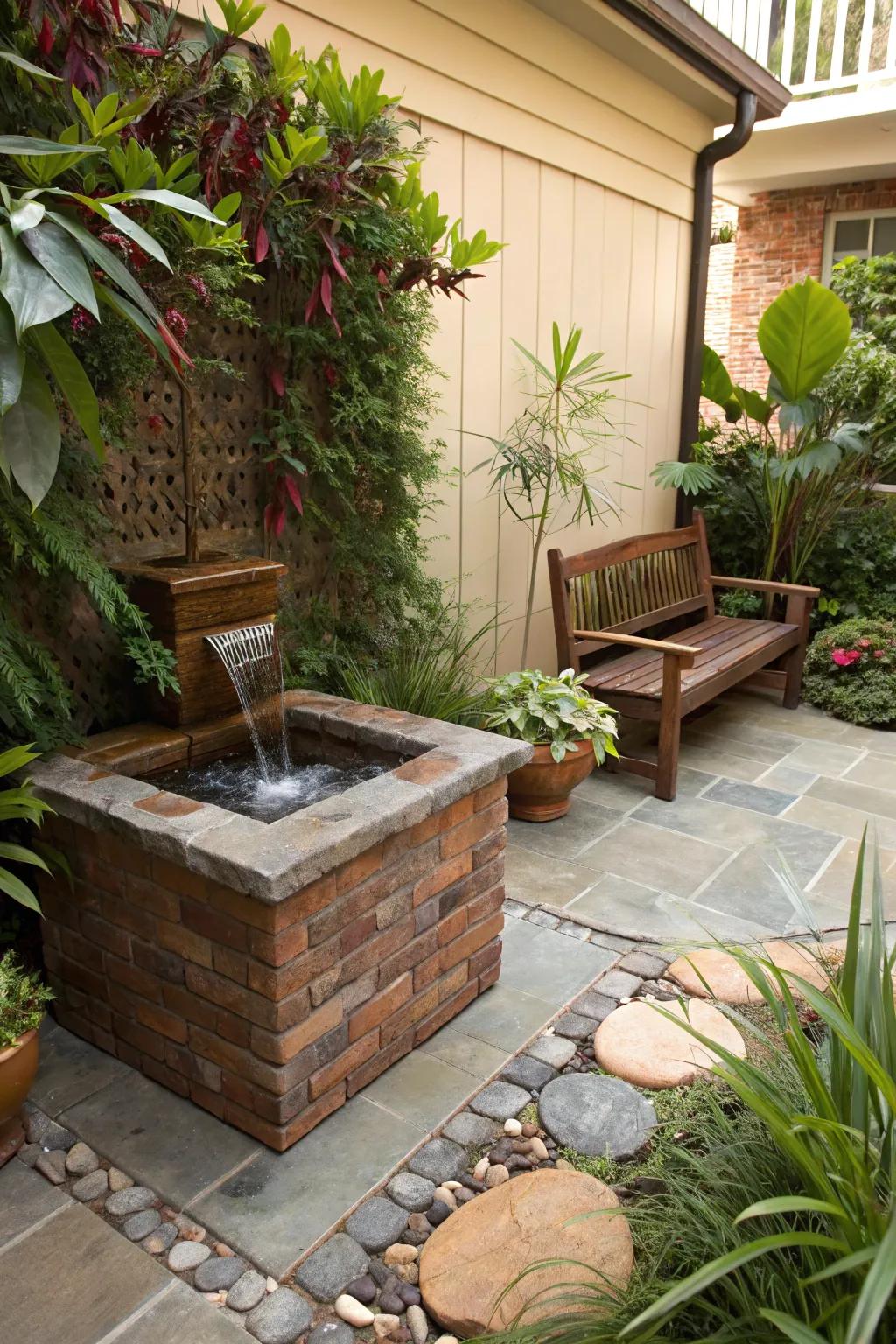 Water features add tranquility to your patio.