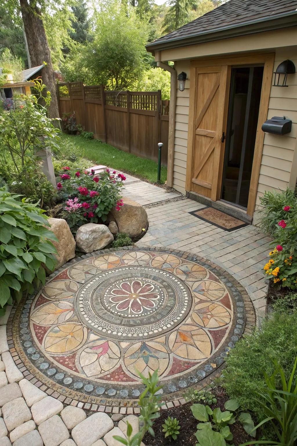 Stone mosaics add artistic flair to any space.