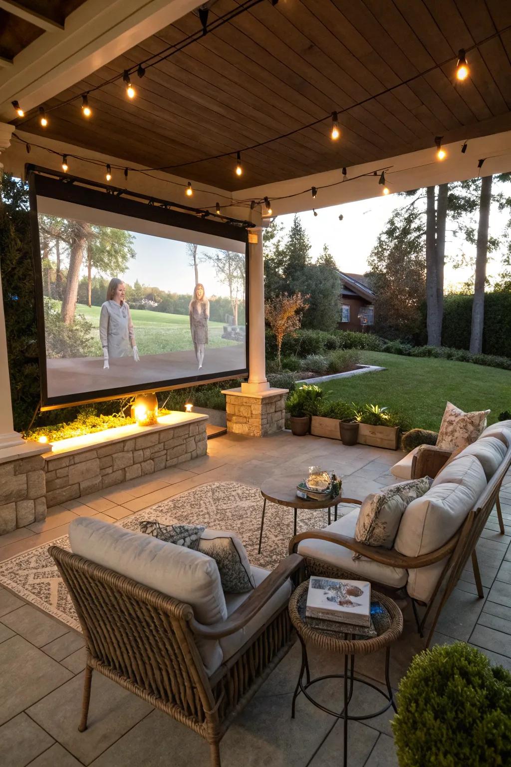 Movie screens offer both privacy and entertainment.