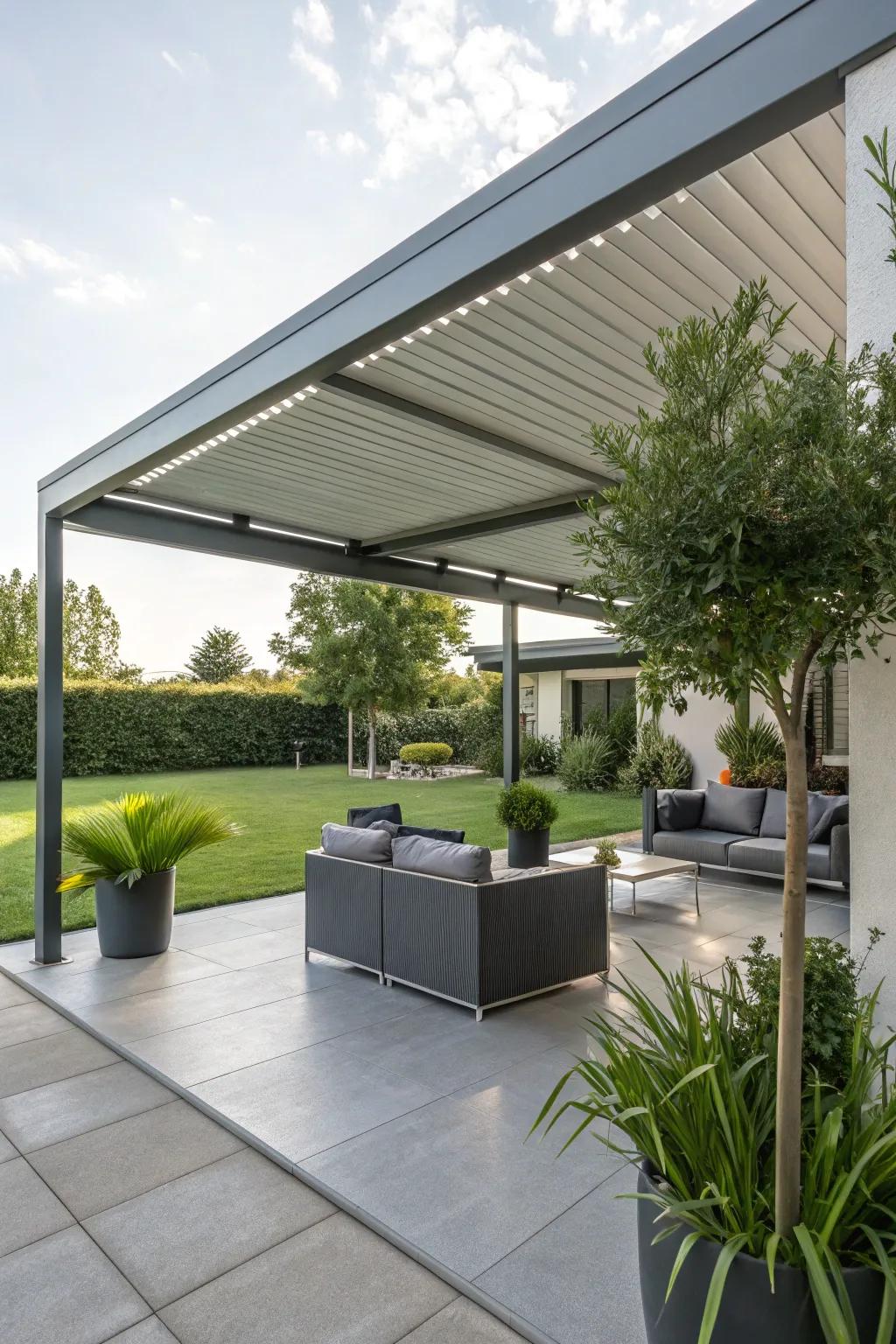 Aluminum covers offer sleek design and lasting durability.
