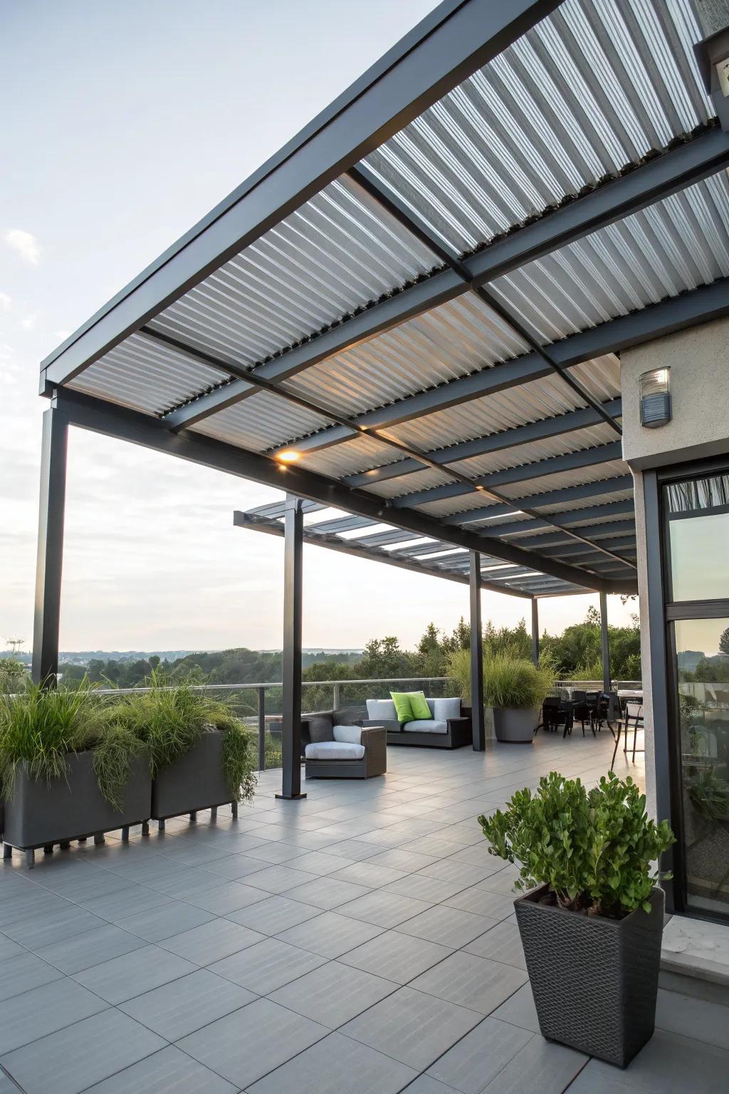 Metal panels offer durability and a modern industrial look.