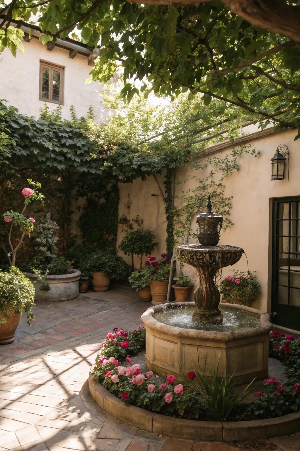 Water features enhance tranquility.