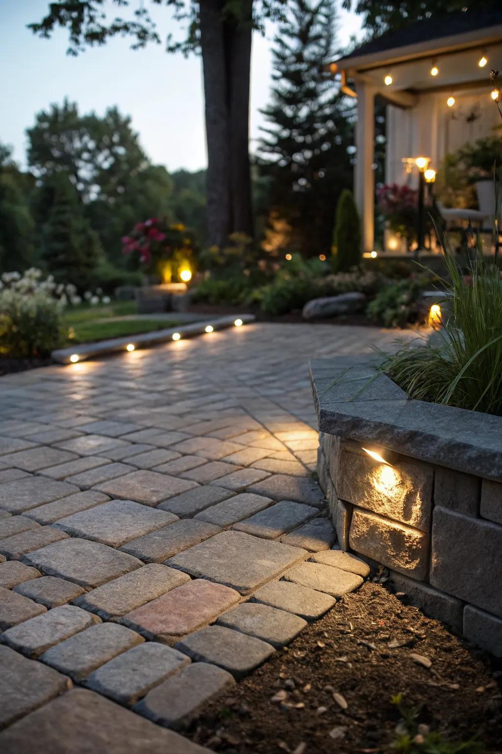 Hidden spotlights add focus and depth without visible fixtures.