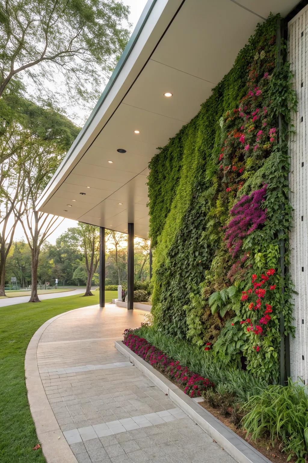 Vertical gardens are a space-saving way to add greenery.