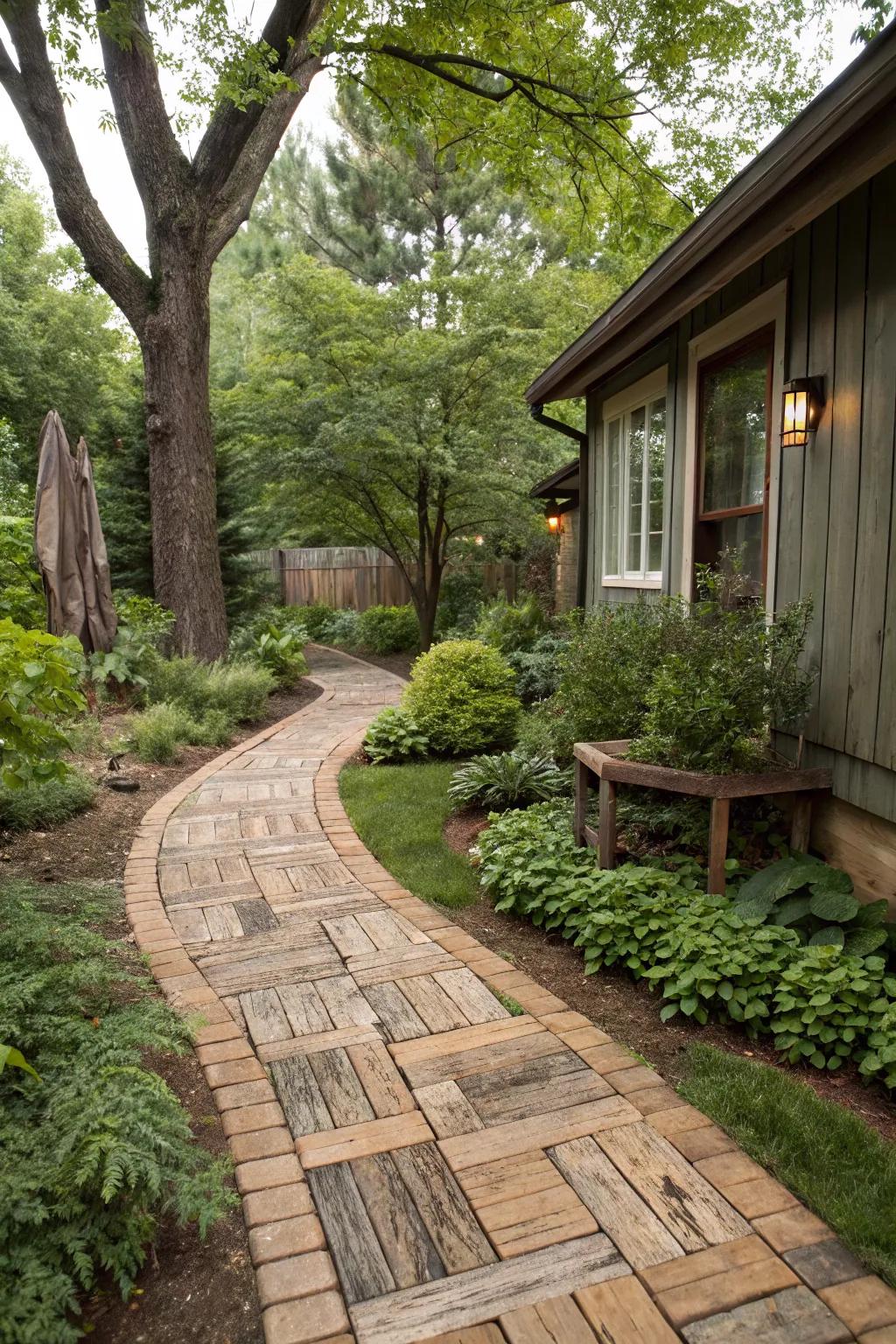 Wood-look pavers combine rustic charm with durability.