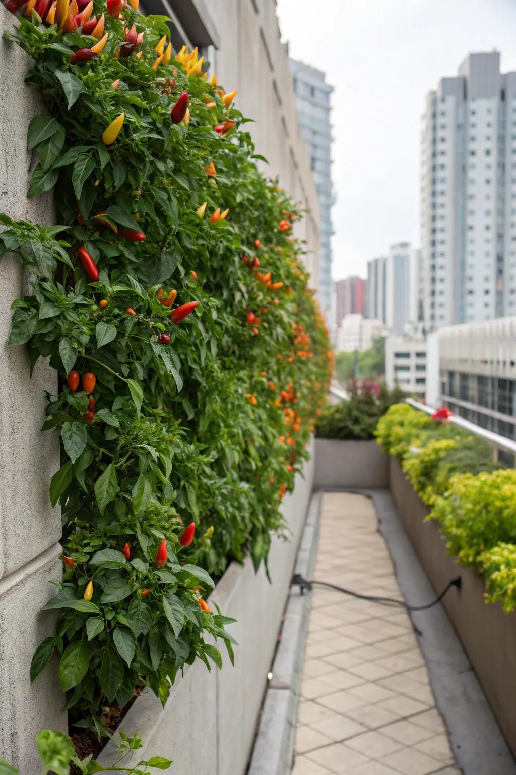 Vertical garden walls are perfect for urban gardening spaces.