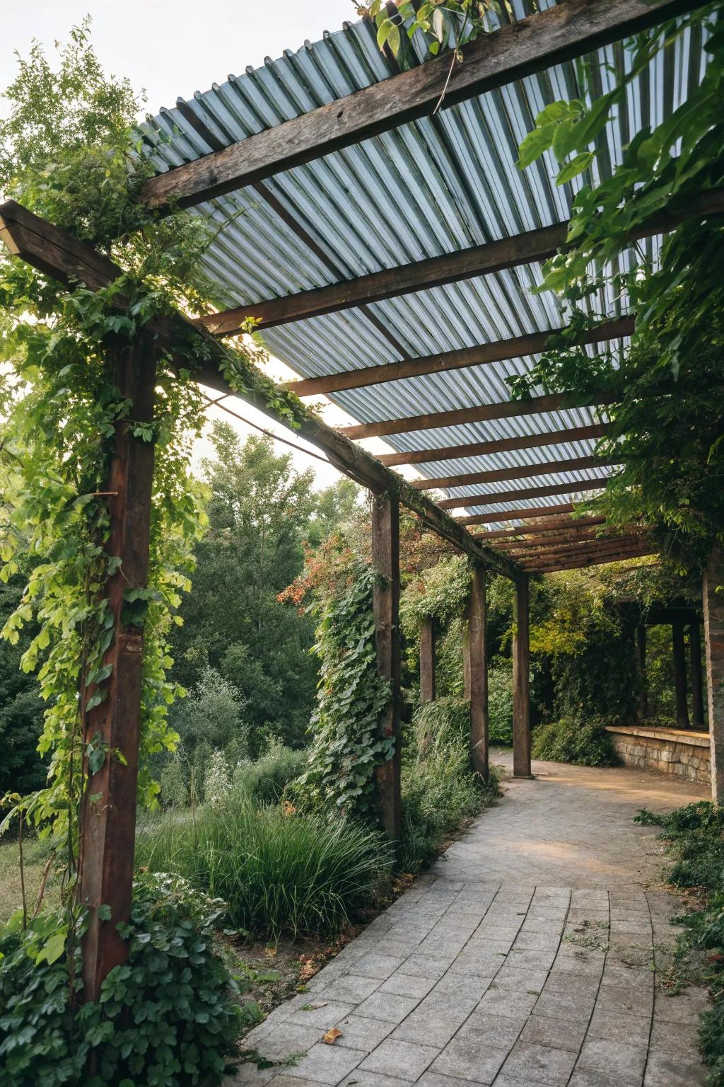 Corrugated metal roofs add an industrial edge.