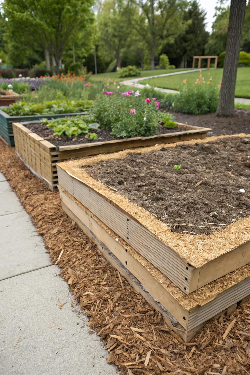 Sheet mulching for easy weed control and soil health.