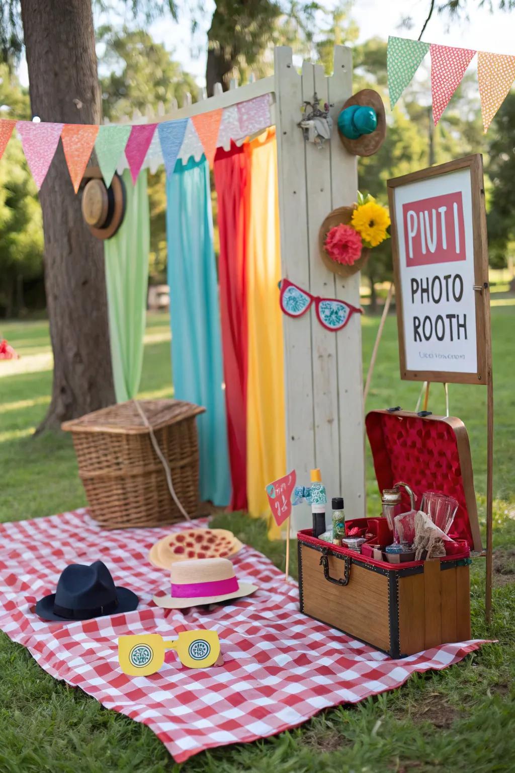 A photo booth turns any picnic into a memorable event.