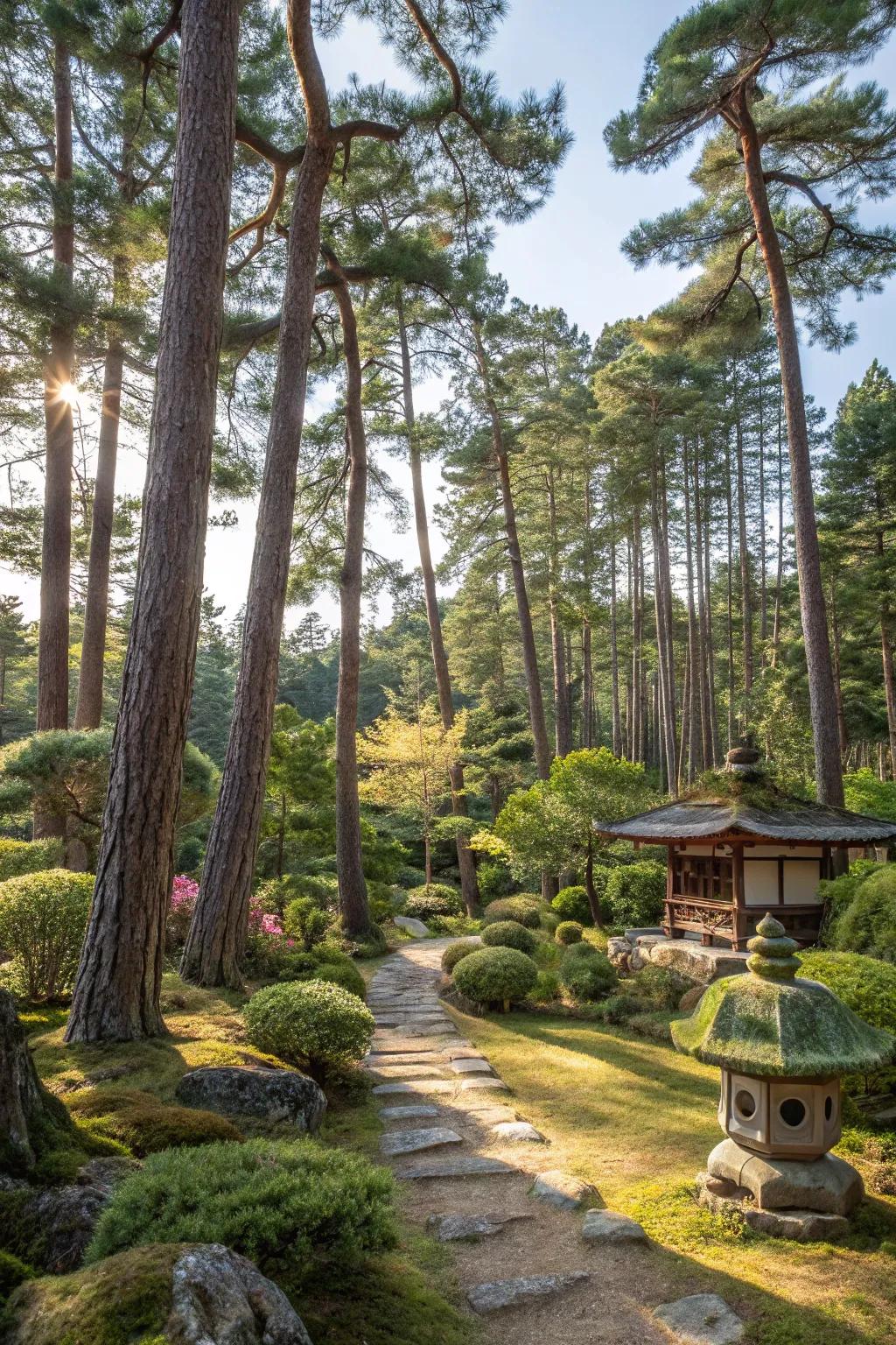 Pine trees providing habitat for wildlife.