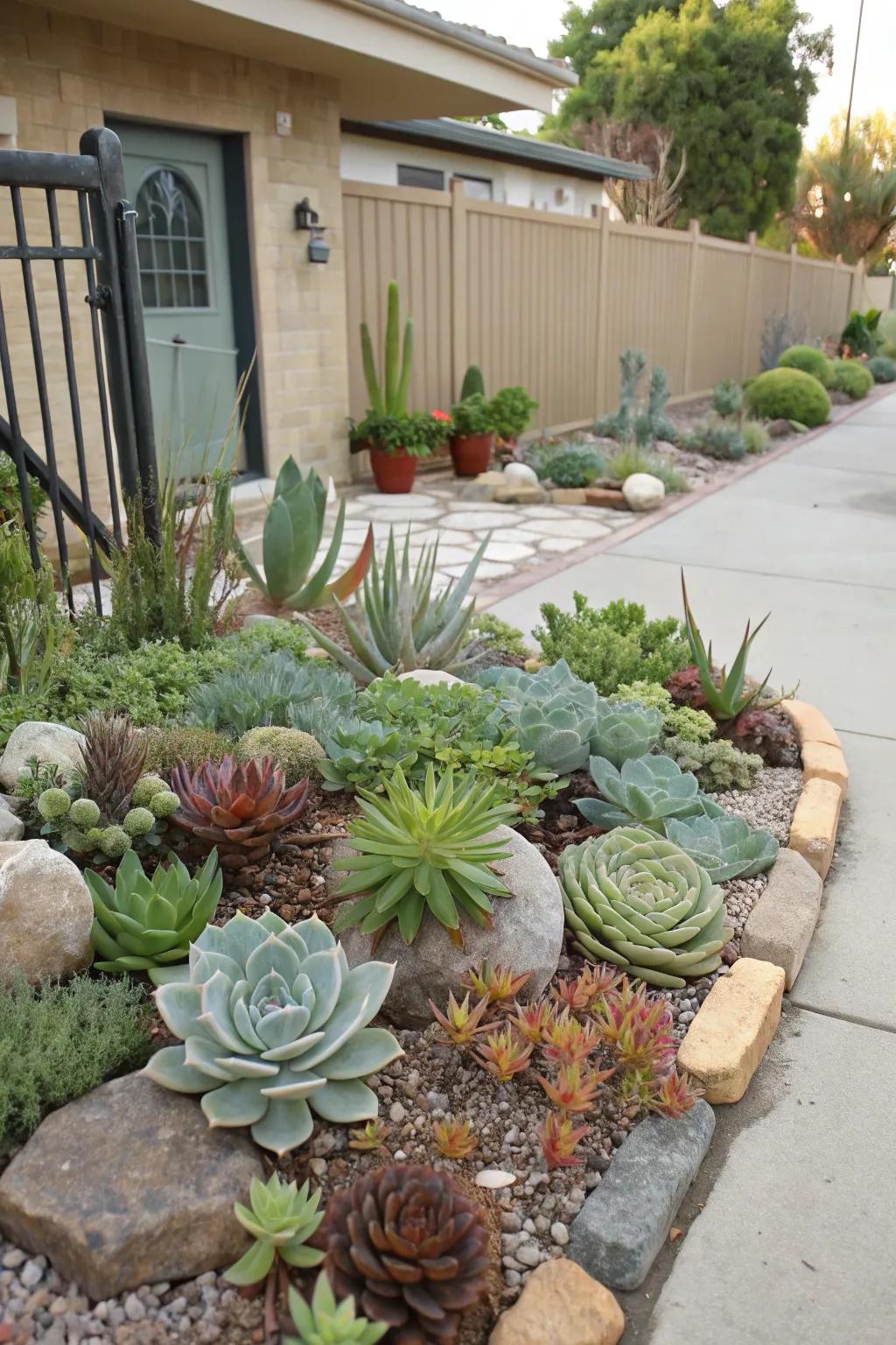 Enjoy easy care with a succulent garden.