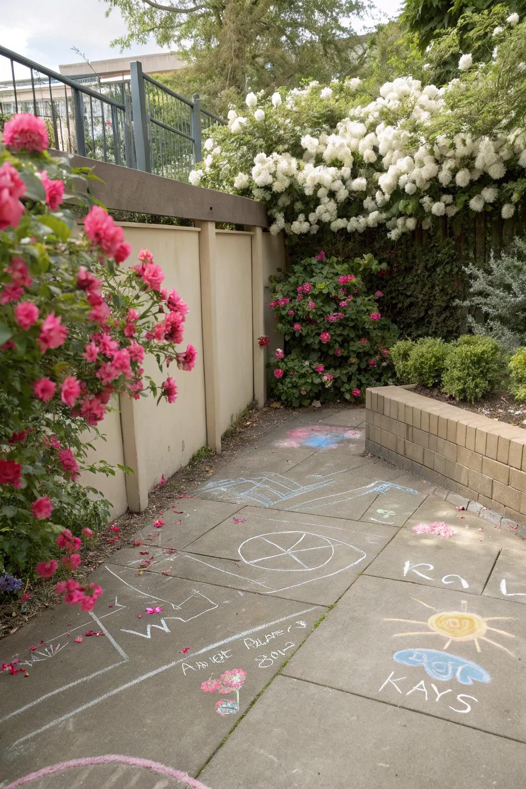 Let creativity flow with a chalk area that turns every surface into a potential masterpiece.