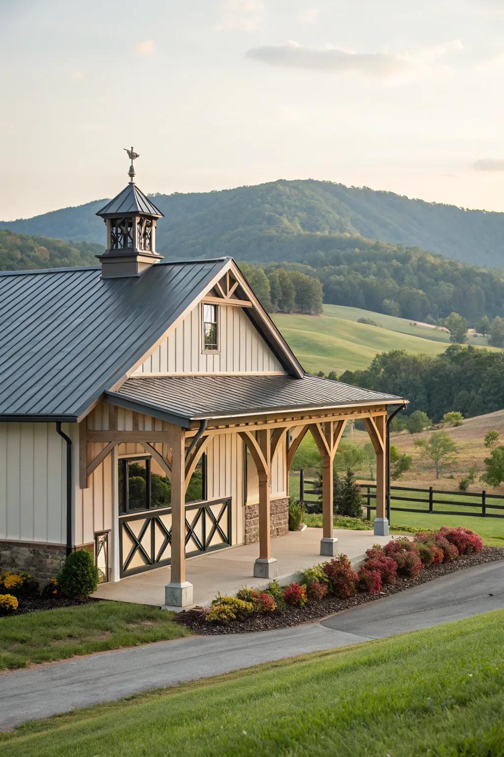 Custom features reflect personal style and make the barn unique.
