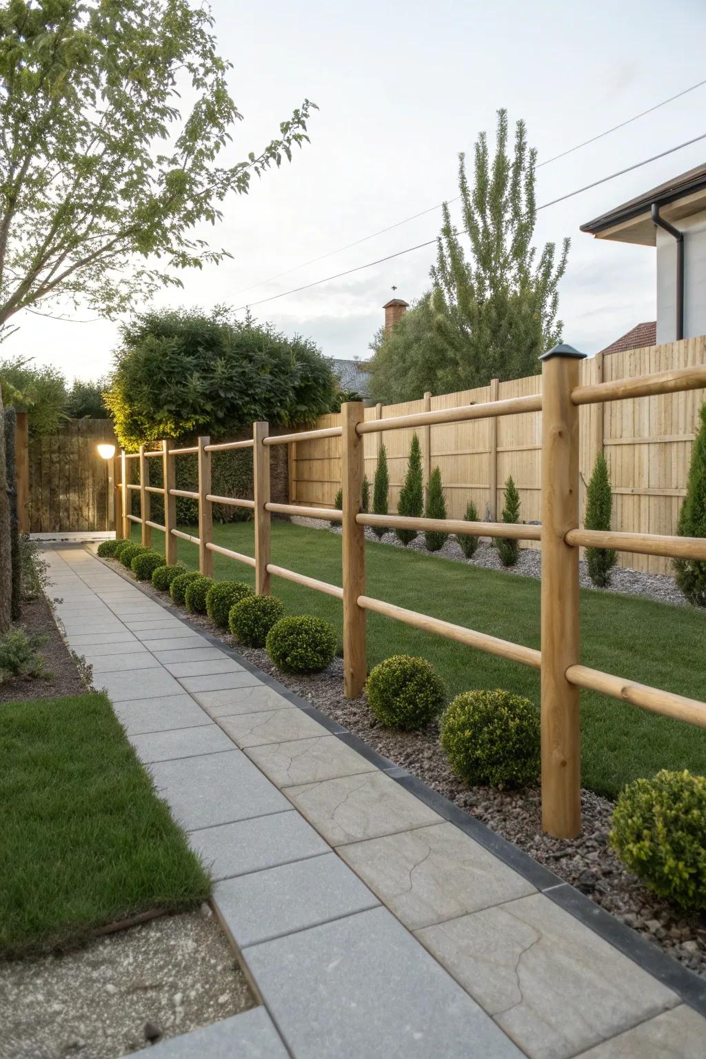 Horizontal fences provide a sleek, modern look.