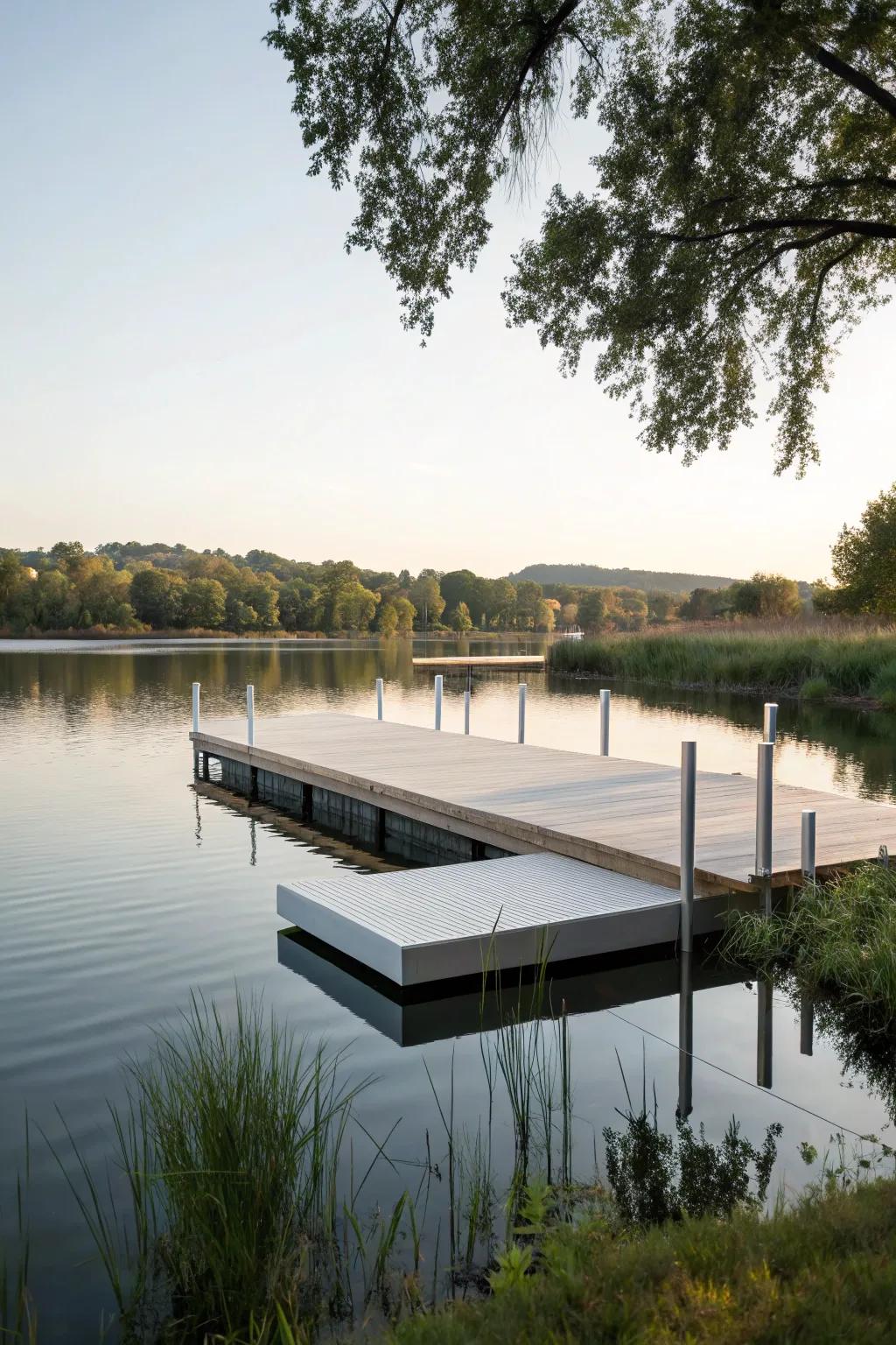 A modern dock with a minimalist and stylish design.