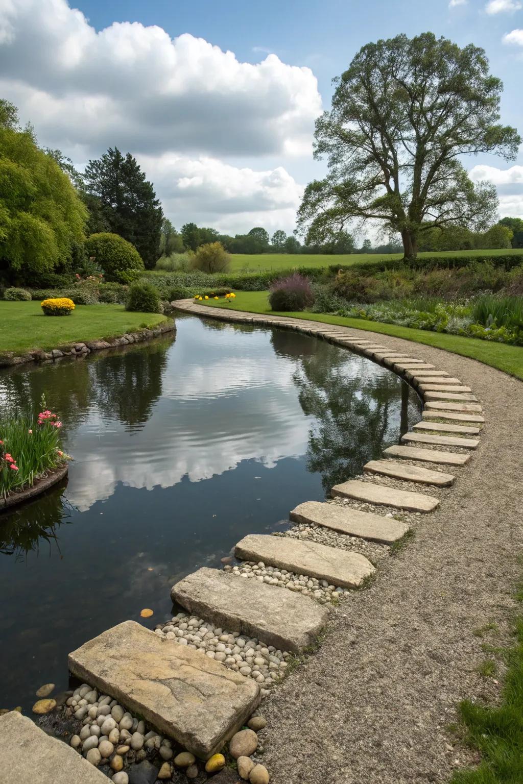 Guide the way with charming pebble pathways.