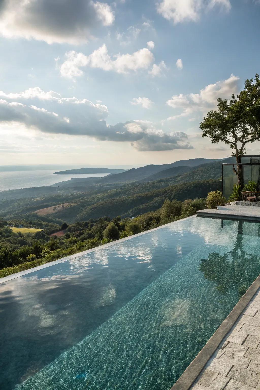 Infinity edges create a seamless visual connection with the landscape.