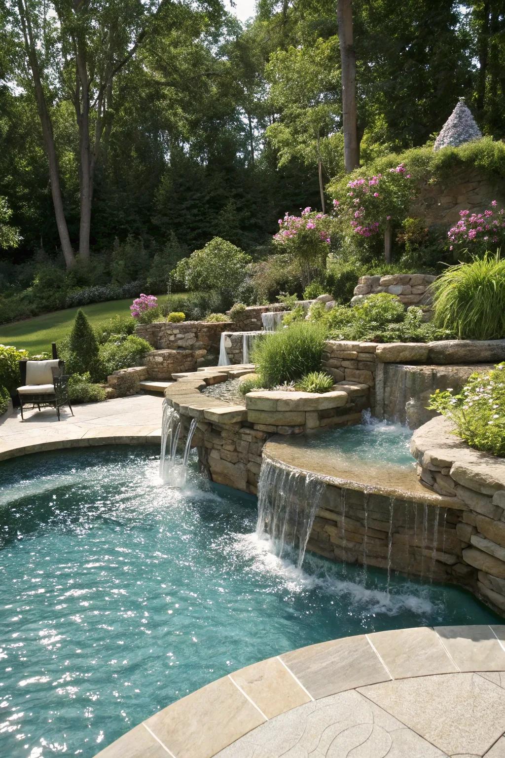 Enhance your space with a multi-level pool.