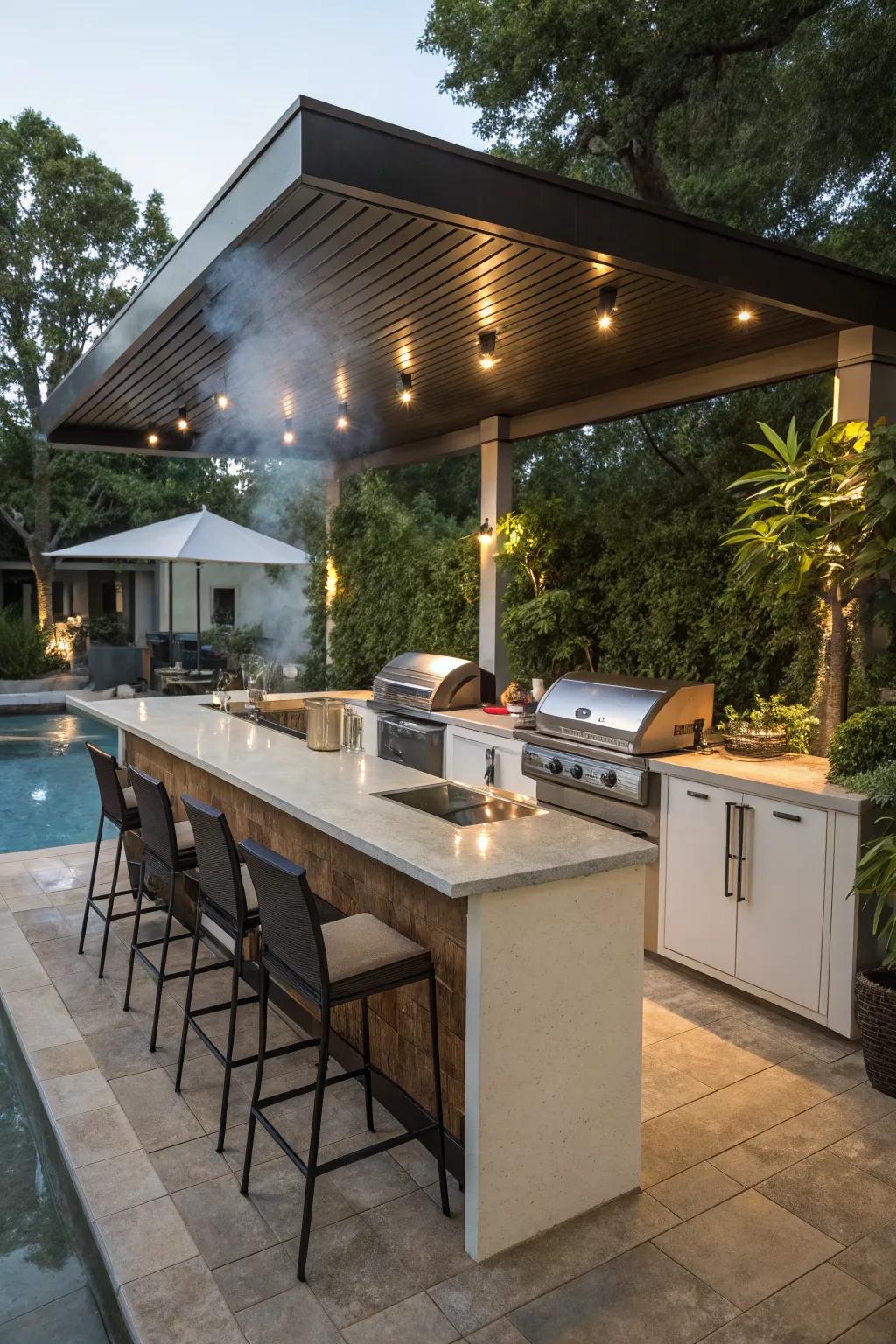 A permanent bar adds functionality and value.