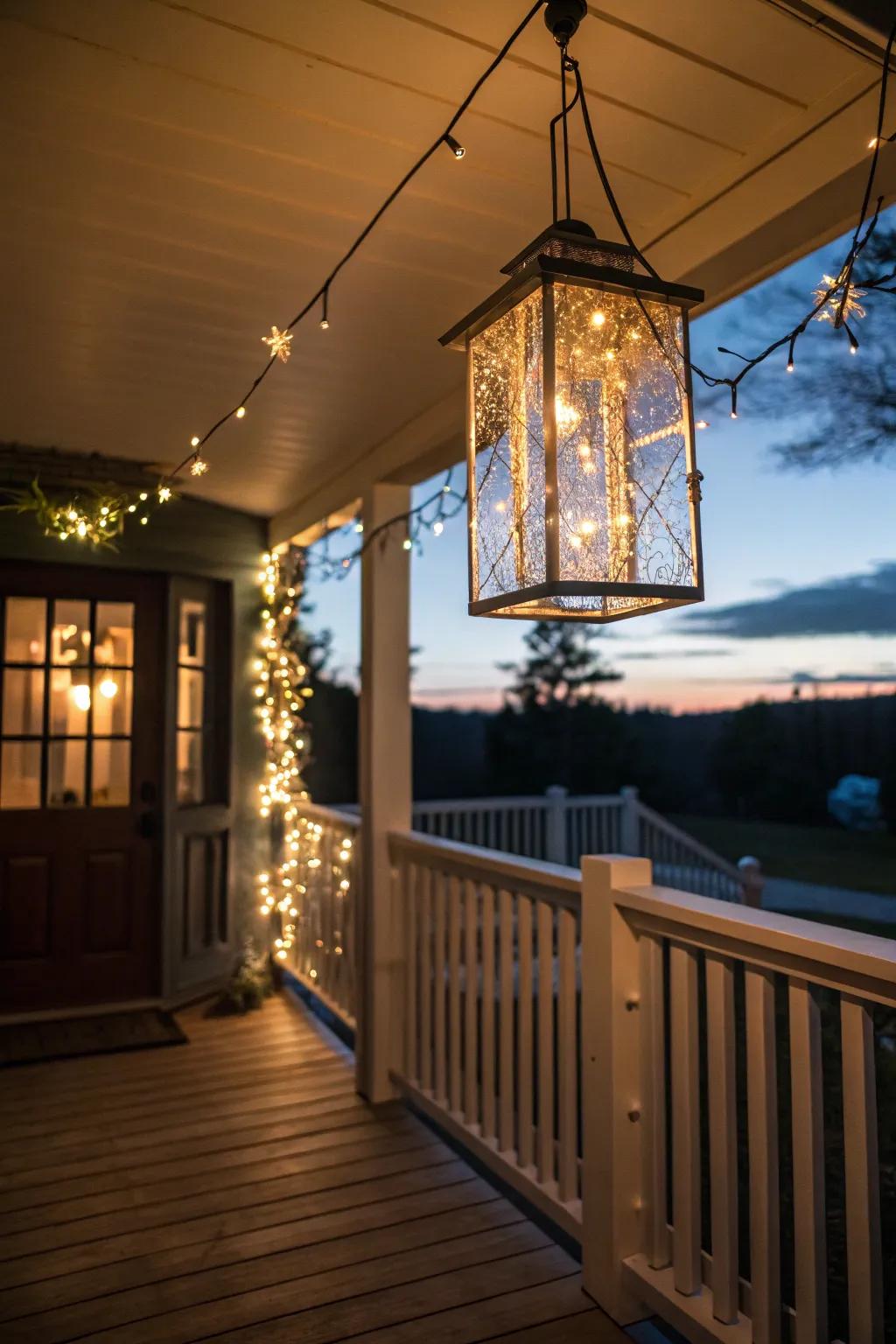 Capture the night sky with twinkle-lit lanterns.