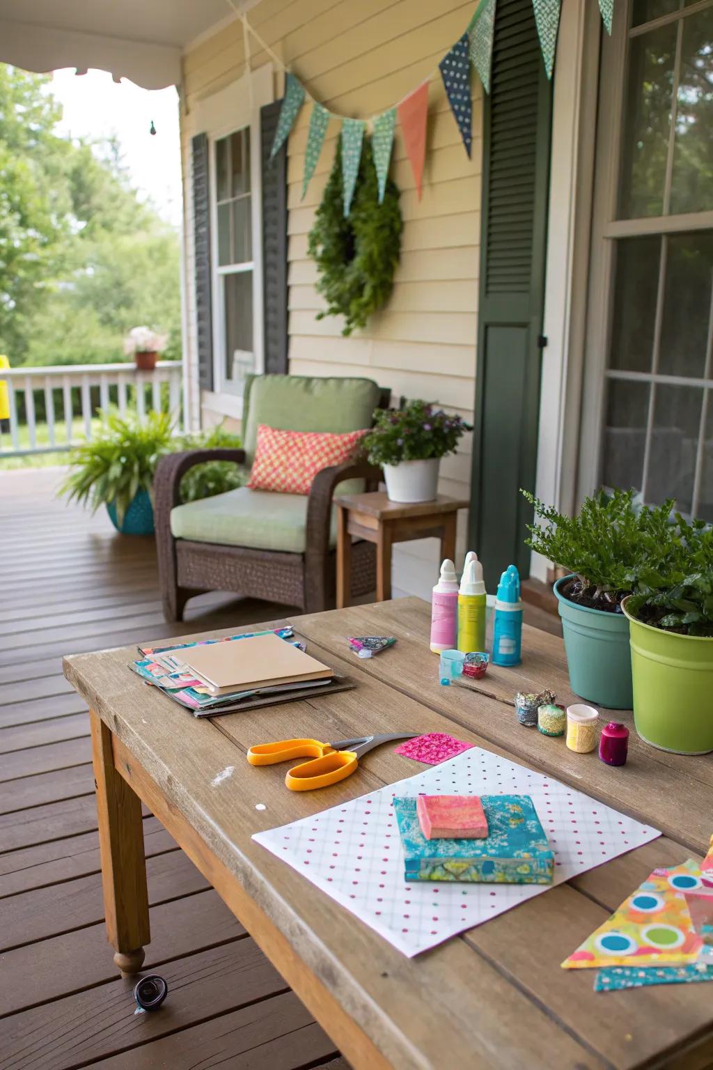 A craft station invites creativity and engagement.