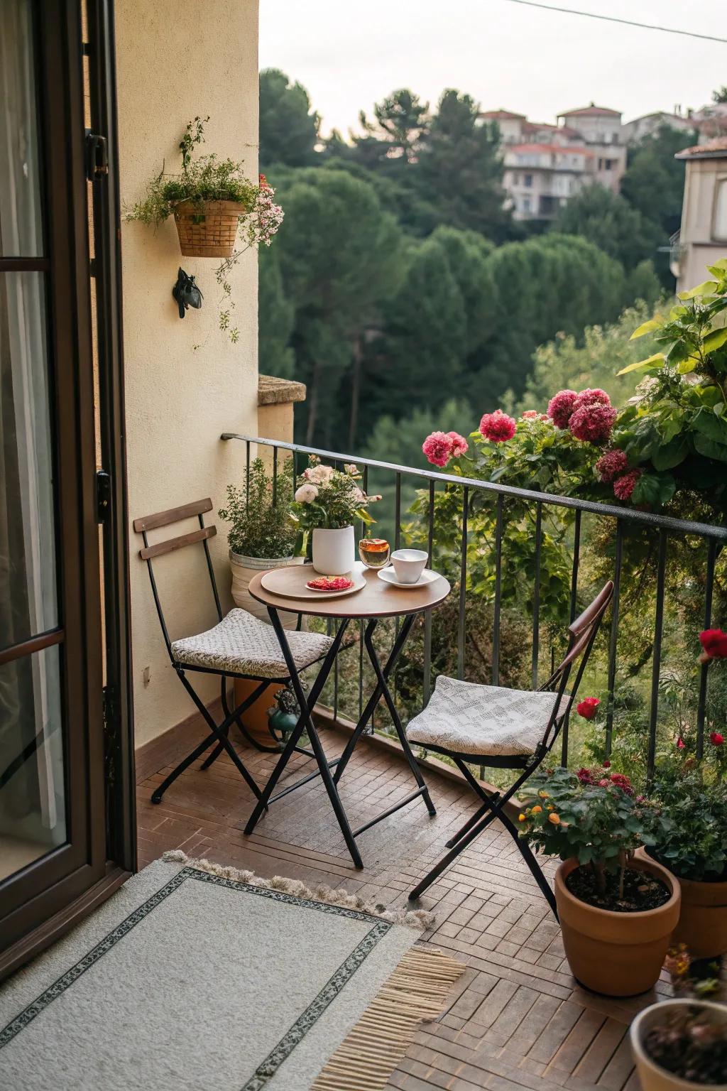 A terrace perfect for enjoying garden views and relaxation.