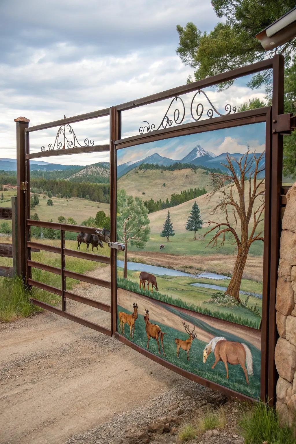 Custom artwork turns your gate into a personalized masterpiece.