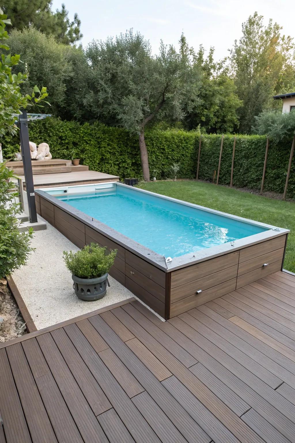 Composite decking offers durability with minimal upkeep.