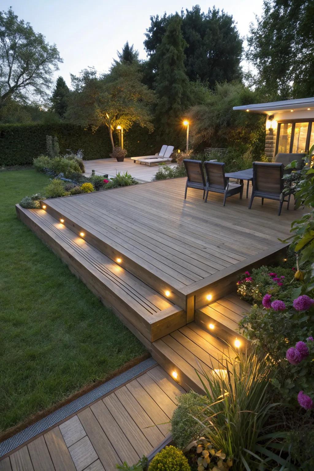 Create a sustainable outdoor space with eco-friendly elements.