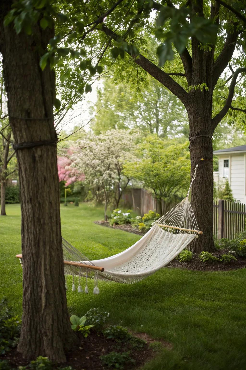 A hammock is the perfect addition for ultimate backyard relaxation.