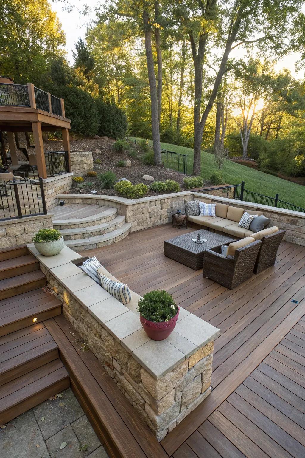 Sunken spaces offer a cozy and intimate atmosphere.