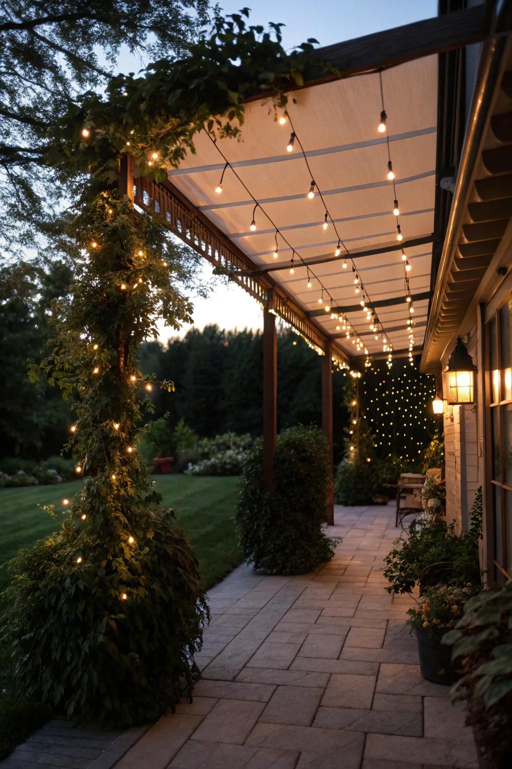 Create a magical ambiance with string lights.