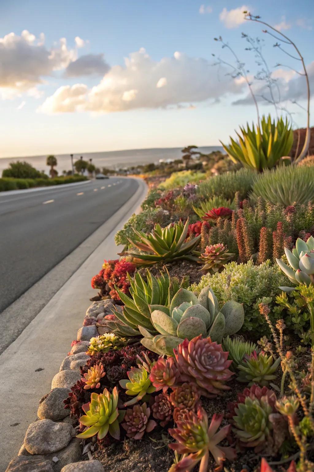 Succulents offer a low-maintenance, stunning display.