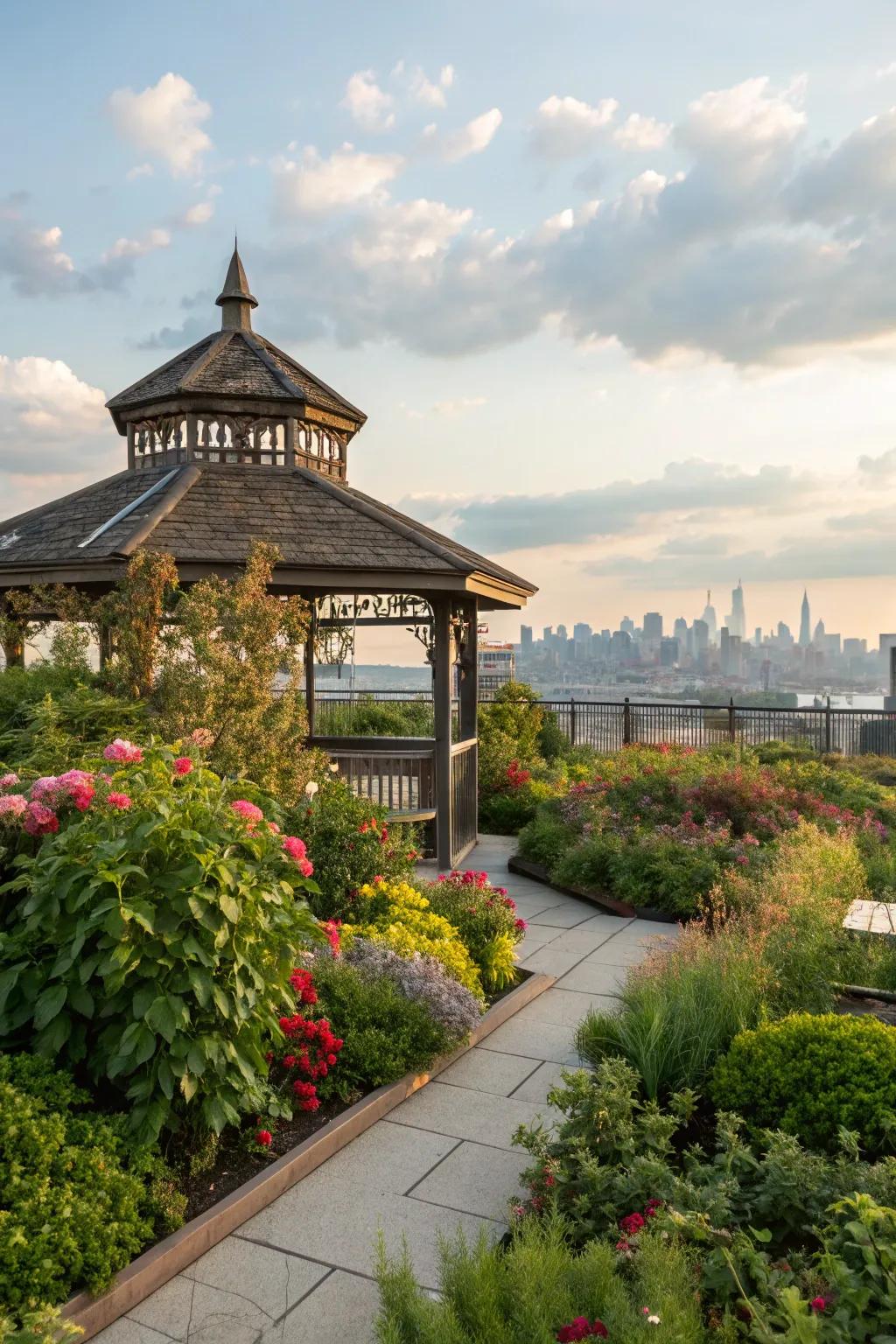 Cultivate a lush garden oasis on your rooftop.