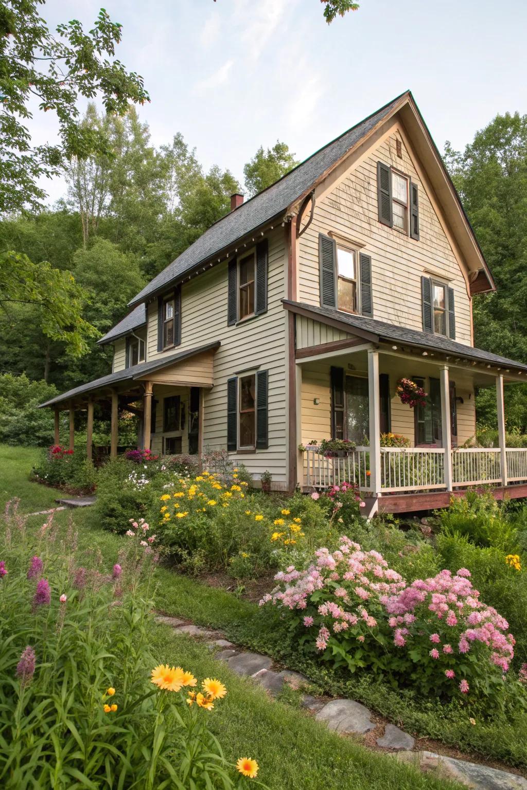 Contrasting colors bring architectural features to life.