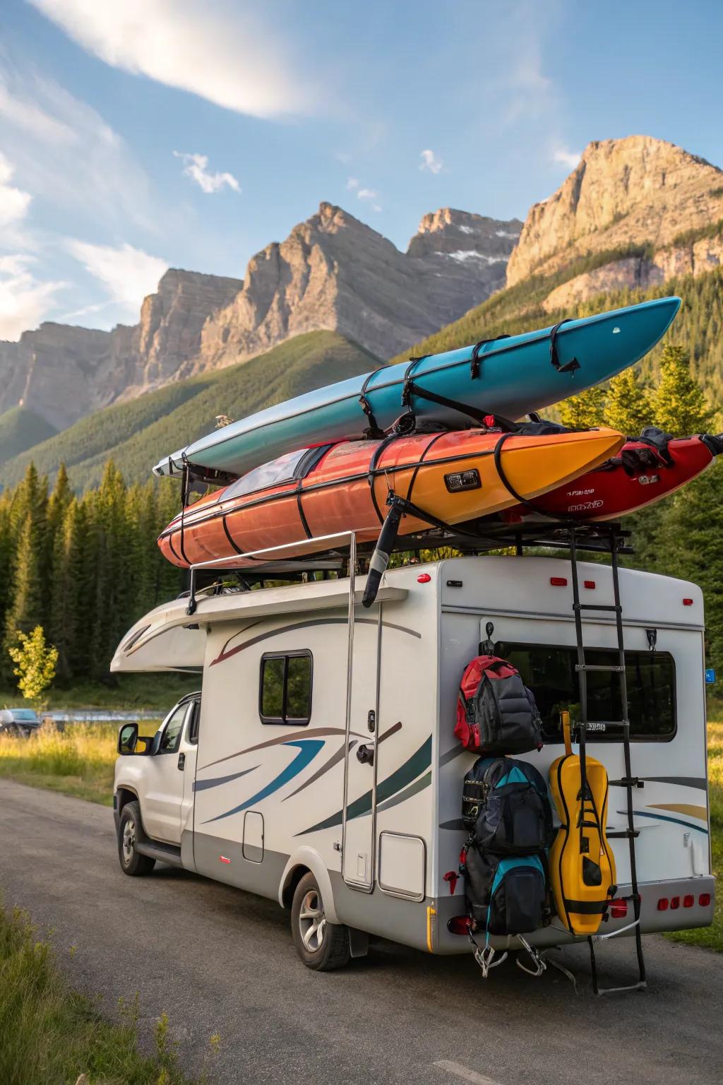 Roof racks provide extra space for bulky items.
