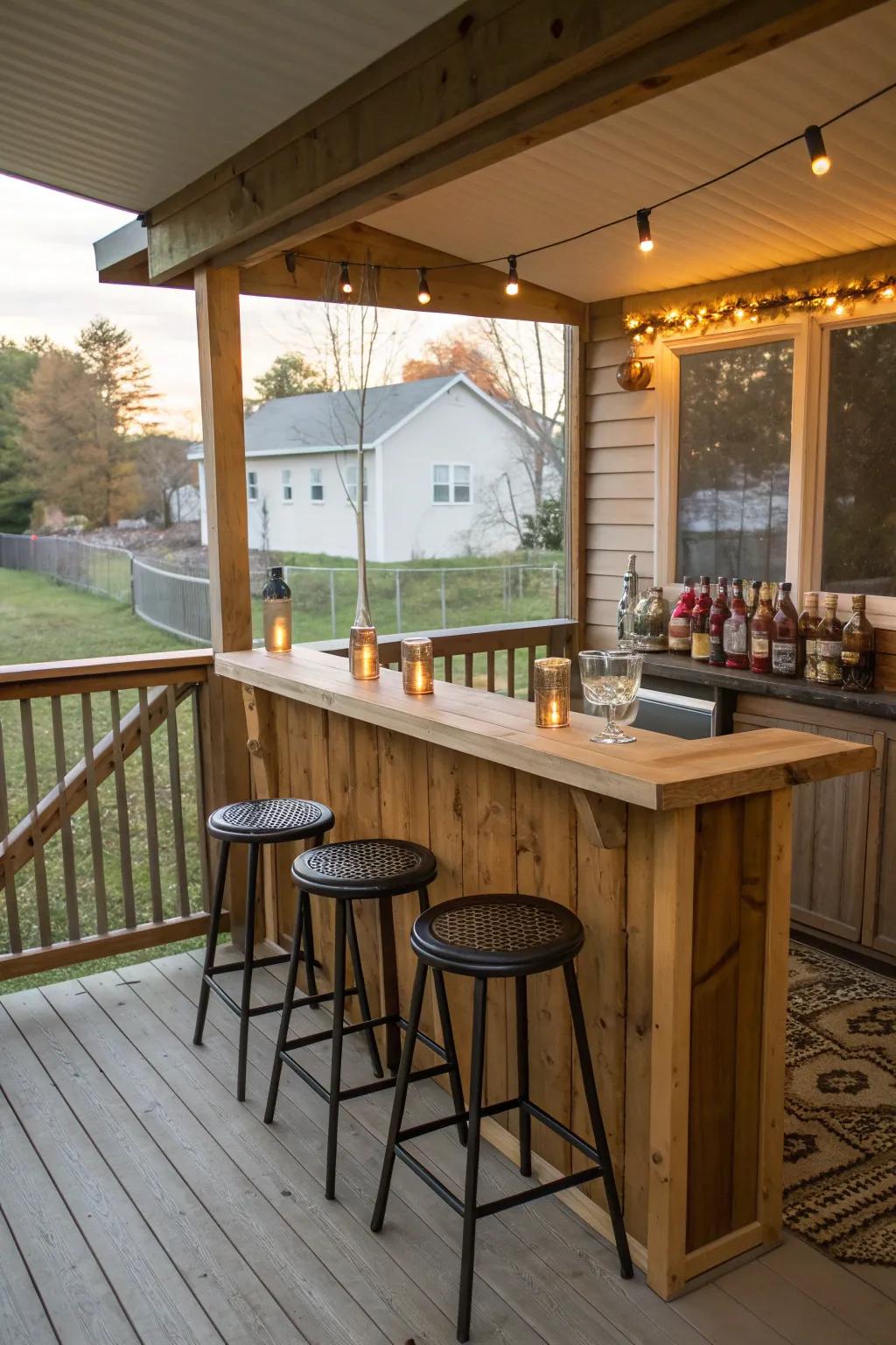 Raise a toast to good times on your porch bar.
