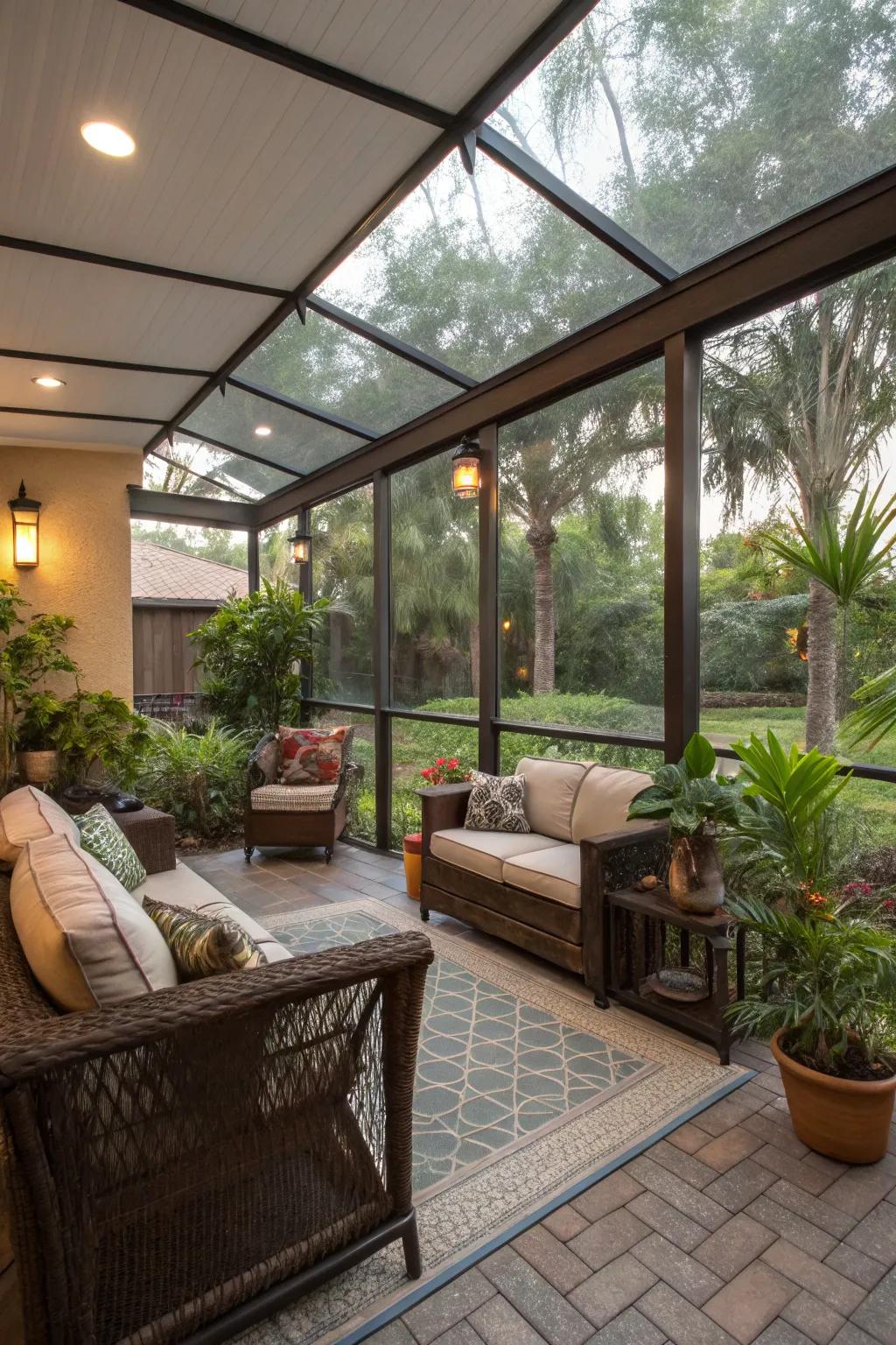 A pet-friendly paradise with screened protection.
