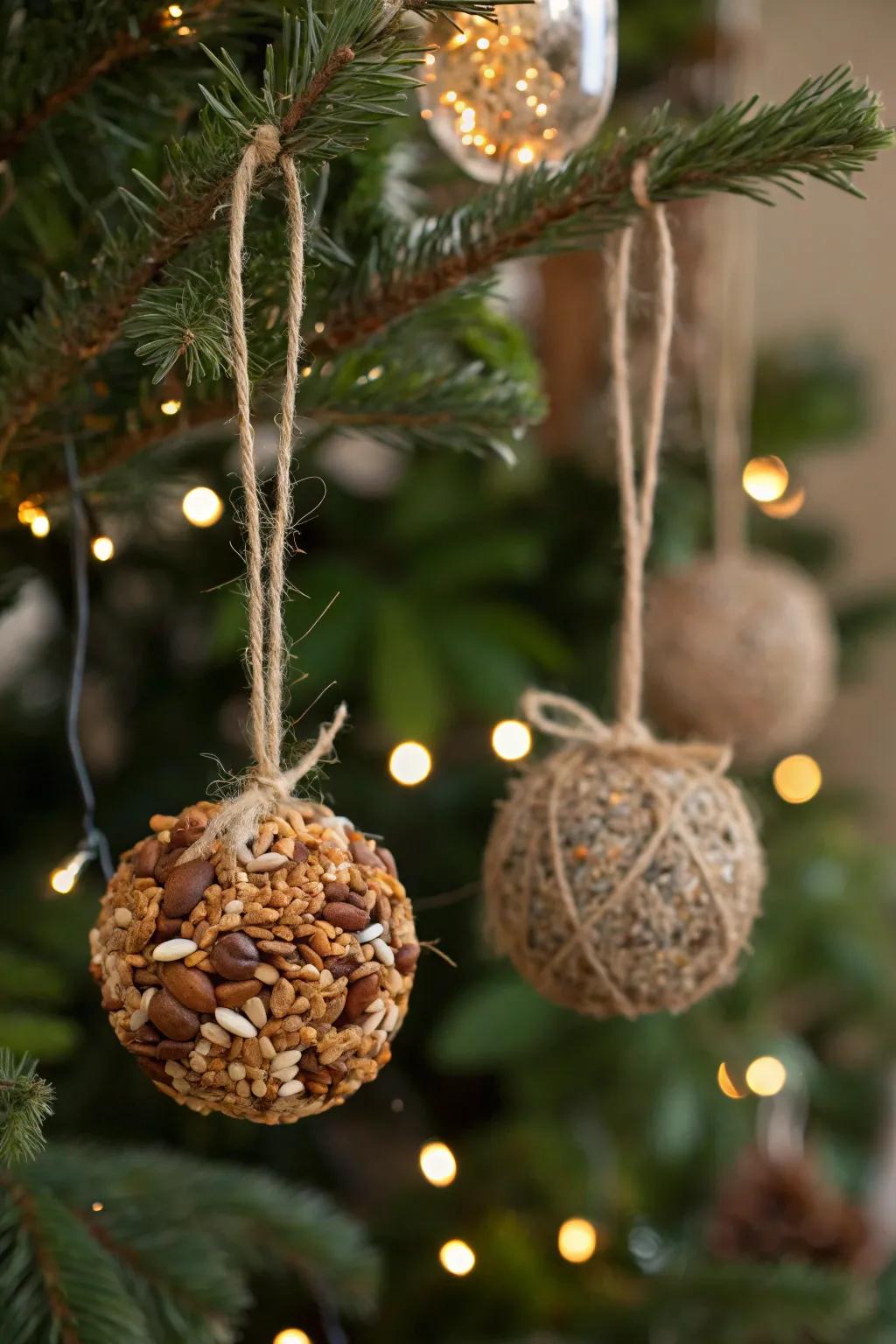 Seed ornaments that add a touch of nature to festive celebrations.