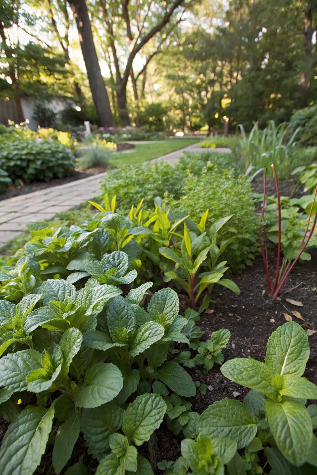 Edible plants add a fresh twist to the shade garden.