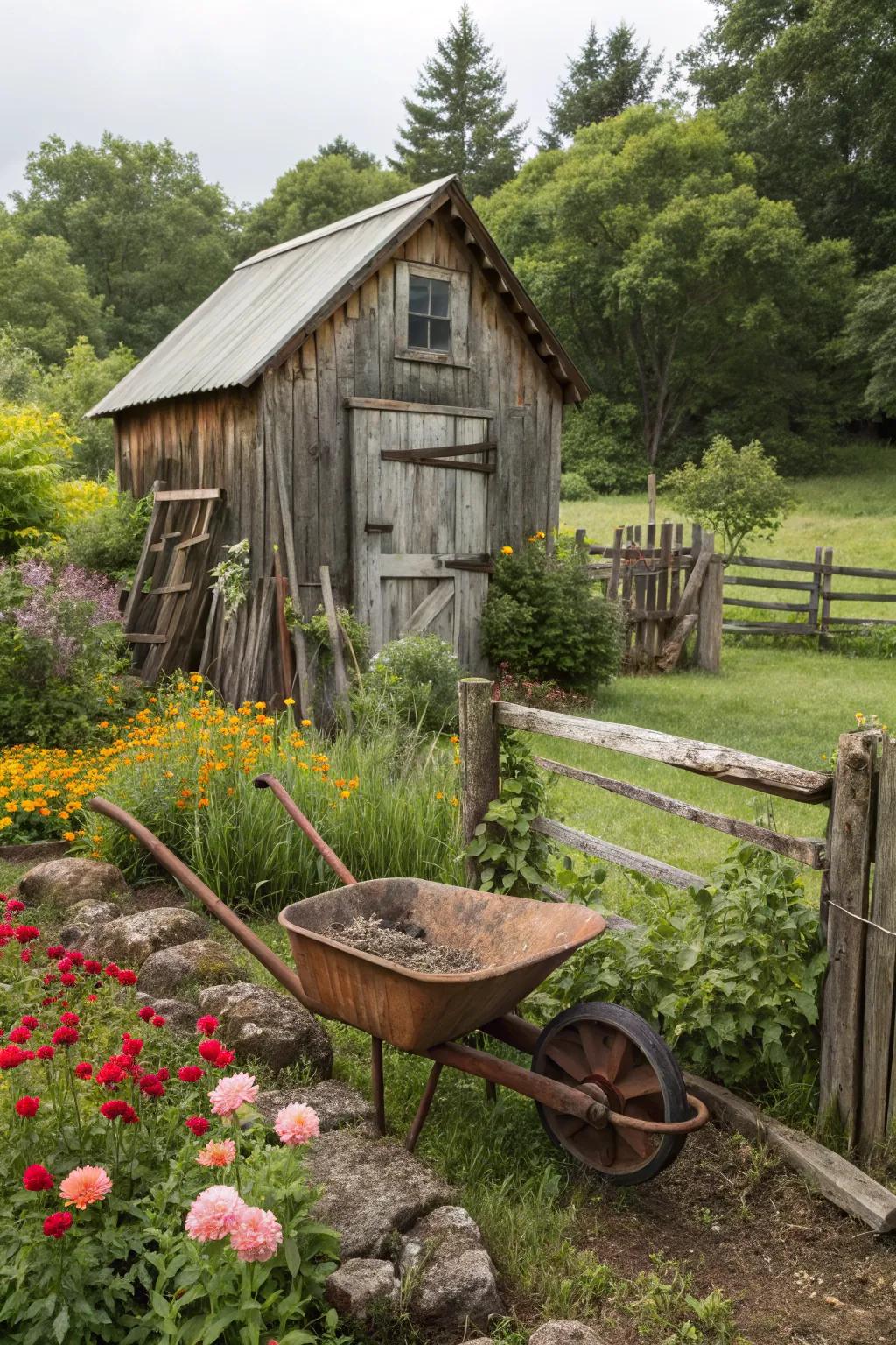 Barn wood finishes offer authentic rustic charm.
