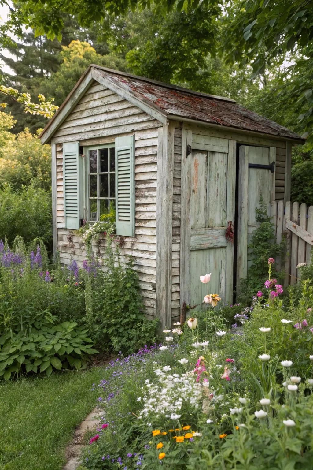 Vintage shutters bring history and charm.