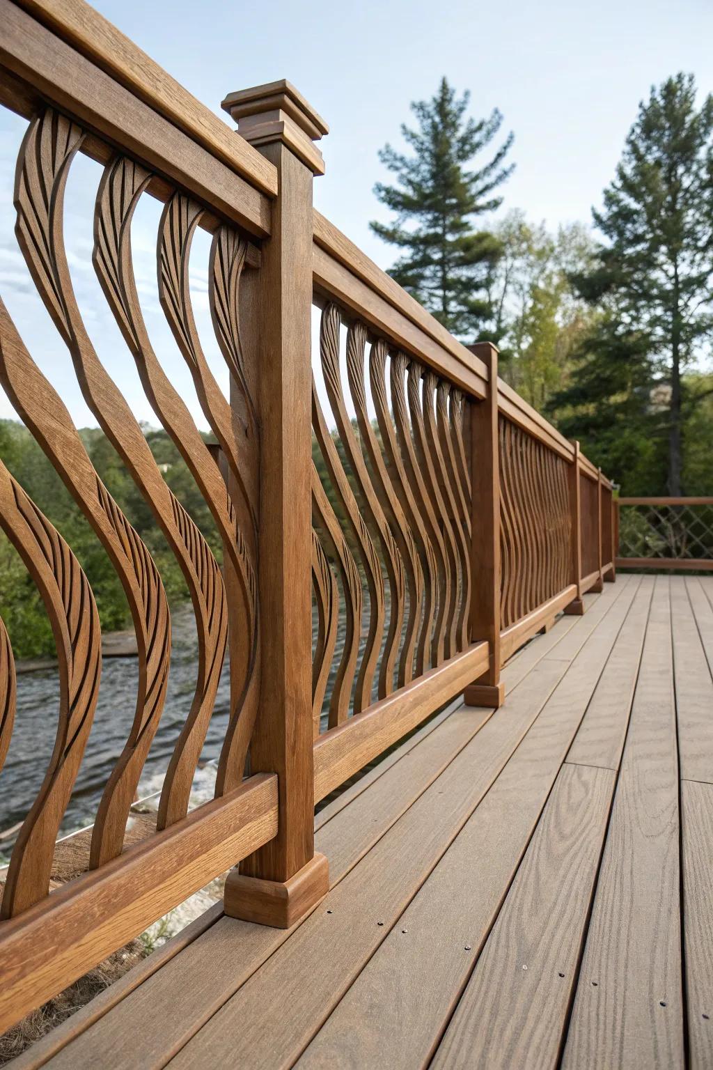 Wavy wood patterns bring dynamic movement to your deck.